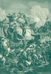 Anwaruddin Muhammed Khan en la batalla de Ambur de Unbekannter Künstler