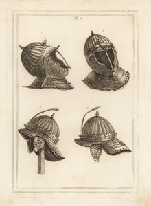 Casco de barra y casco del Duque de Monmouth con un resorte para sostener un penacho de Unbekannt