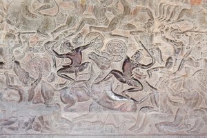 Bajorrelieves de la galería oriental de Angkor wat, Camboya de Unbekannter Künstler