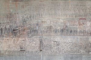Bajorrelieves de la galería sur de Angkor wat, Camboya de Unbekannter Künstler