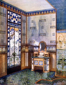 Cuarto de baño, principios del siglo XX (ilustración) de Unbekannter Künstler