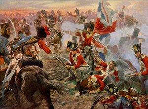 Batalla de Quatre Bras en 1815 (impresión) de Unbekannter Künstler