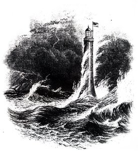 Faro de Bell Rock en una tormenta