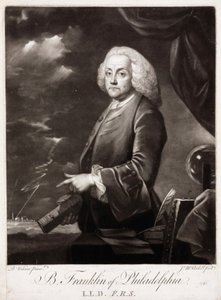 Benjamin Franklin, teórico estadounidense sobre la electricidad estática de Unbekannt