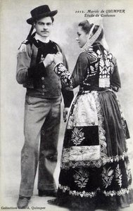 Novios de Duimper, principios del siglo XX (tarjeta postal) de Unbekannter Künstler
