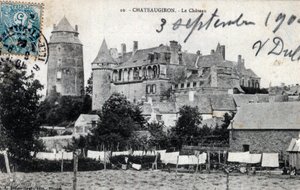 Bretaña, Ille et Vilaine (35), Chateaugiron: vista exterior del castillo - Postal fechada en 1904