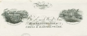 Burslem - Encabezado de factura de Enoch Wood & Sons: grabado, nd [?siglo XIX]