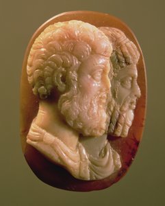 Camafeo que representa a Marco Aurelio (121-180) y Lucio Vero (130-169) Romano