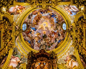 Pintura del techo, Sacristía, Cartuja de La Cartuja, Momento estelar del Barroco en Andalucía, Granada, Andalucía, España, Europa (foto) de Unbekannter Künstler