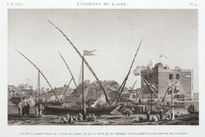 Celebración de la apertura anual del dique en el Canal de El Cairo, Egipto, c 1798