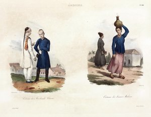 Comerciantes chinos y mujer malaya, Ambon