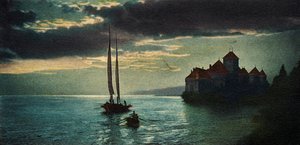 Château de Chillon - el castillo del lago Lemán (cerca de Montreux) (postal)