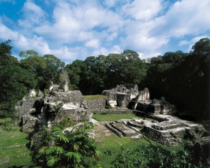 Civilización precolombina: vista del sitio maya de Uaxactun (Grupo A). Petén, Guatemala. de Alec Hunter