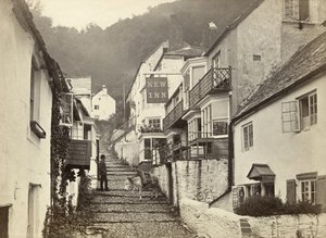 Clovelly, Torridge, Devon, Reino Unido (fotografía en blanco y negro)