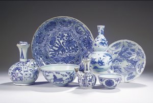 Colección de porcelana azul y blanca de Unbekannt