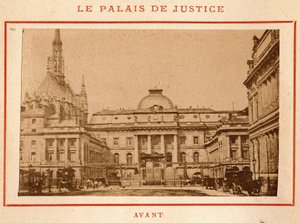 Comuna de París (1871): vista del Palais de Justice en París antes de su incendio en mayo de 1871 de Unbekannt