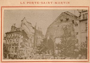 Comuna de París (1871): vista de la Porte Saint Martin en París destruida en mayo de 1871 de Unbekannt