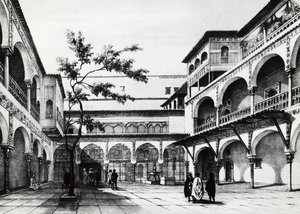 Patio de la fortaleza de la Kasbah en Argel de J.B. and Brown J. Rowbotham