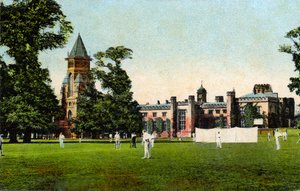 Partido de críquet en la Rugby School, c. 1908 de Unbekannter Künstler