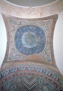 Cruz contra el cielo nocturno, decoración de la cúpula, siglo V