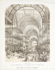 Palacio de Cristal, post-Gran Exposición Vista desde el transepto sur, Palacio de Cristal, Sydenham de Unbekannt