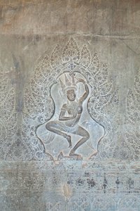 Relieve de Apsara danzante en el muro exterior occidental, Angkor Wat, Camboya (foto) de Unbekannter Künstler
