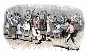Debut de la historieta: grabado de "Nouveaux voyages en zig-zag" de Rodolphe Topffer (1799-1846) de Unbekannter Künstler