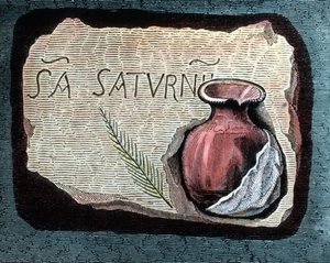 Representación de una lata en la que se recogía la sangre de los primeros mártires cristianos de Unbekannter Künstler