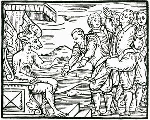 Representación de la brujería. Siglo XVI (grabado) de Unbekannter Künstler