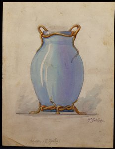 Diseño para un jarrón azul en forma de huevo, Casa de Carl Faberge de Unbekannt