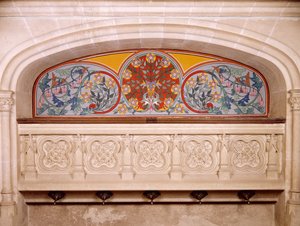 (Detalle) de la decoración del Chateau de Roquetaillade, Francia
