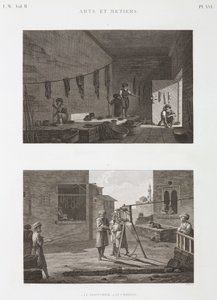 Industria de Tintes y Pigmentos. Taller de tintes y fabricación de cuerdas, Egipto, c. 1798 de Unbekannt