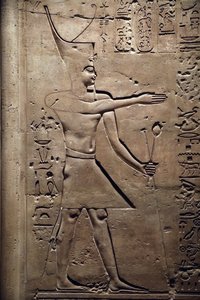 Egipto, Medamud, puerta del templo de Montu, detalle, 221-205 a.C. de Unbekannter Künstler