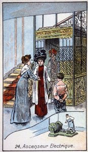 Ascensor eléctrico, c. 1910 (ilustración)