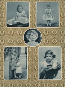 Isabel II y la princesa Margarita de niñas (foto en blanco y negro) de Unbekannter Künstler