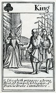 Isabel ante la Armada Española (grabado) de Unbekannter Künstler