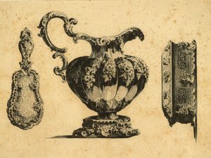 Grabado que representa tres accesorios de belleza por el Príncipe Pavel (Paul) Grigoryevich Demidoff (1738-1821) de Unbekannt
