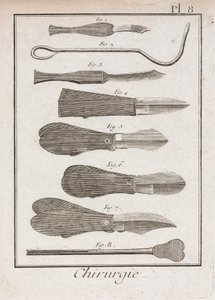 Equipamiento, Cuchillos y bisturíes quirúrgicos de la Edad Moderna de Unbekannt