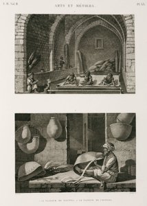 Fabricantes de esteras y tejedores de cestas, Egipto, c. 1798 de Unbekannt