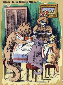 Cena familiar meow. Alfabeto ilustrado. Imágenes reunidas en Jarville-Nancy, principios del siglo XX. de Unbekannt