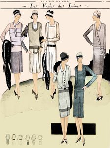 Vestidos de moda en la primavera de 1928 de Unbekannter Künstler