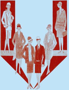 Trajes de señora de moda , otoño 1927 de Unbekannter Künstler