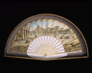 Modelo de valla en papel dorado que decora una pintura en gouache que representa los destinos del Grand Tour, un viaje práctico por artistas e intelectuales de los siglos XVIII y XIX en los países mediterráneos durante su juventud para su educación y enriq de Unbekannt