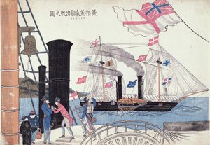 Barcos de vapor extranjeros, Nagasaki, Japoneses de Unbekannter Künstler