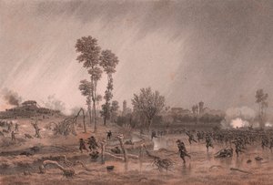 Cuarta División Piamontesa del General Cialdini durante el ataque de la Batalla de Palestro, Lombardía de William M. Timlin