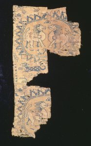 Fragmento de lampás de lino y seda, Asia central de Benjamin Baud