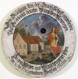 Museo Franconiano Feuchtwangen Franconia Media Baviera Alemania colección de objetivos de tiradores objetivo de boda de 1756 con la diosa Fortuna de Unbekannt