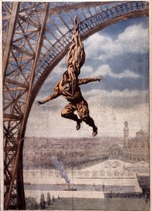 Franz Reichelt muere probando su "abrigo paracaídas" desde la torre Eiffel de Unbekannter Künstler