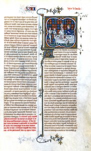 El rey francés Luis el Tartamudo (846-879) se reúne con el papa Juan VIII para su coronación en 877, iluminación de "Grandes Chroniques de France de CharlesV", c. 1375-1380 de Unbekannter Künstler