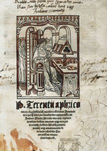 Frontispicio de las comedias del poeta cómico Terencio (Publius Terentius Aferer) (190-145 a.C.). El autor está representado. de Unbekannt